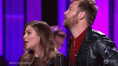 Man And Woman On Stage Man In Leather Jacket GIF