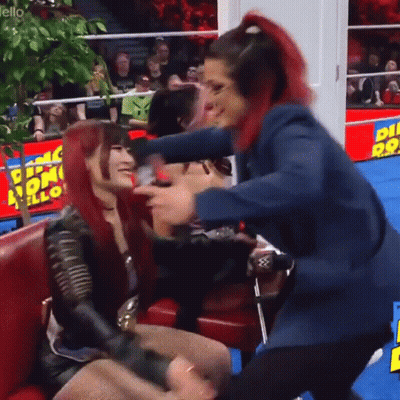 Man And Woman On Stage With Belt Saying Next Thing GIF