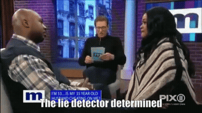 Man And Woman On TV Lie Detector Show GIF