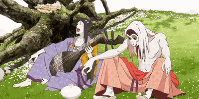 Man And Woman Playing Instruments GIF
