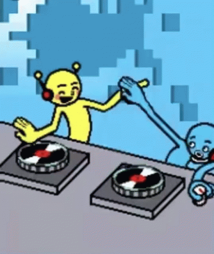 Man And Woman Playing Records GIF