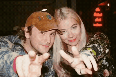 Man And Woman Pointing At Camera GIF