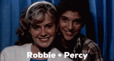 Man And Woman Posing Robbie + Percy GIF