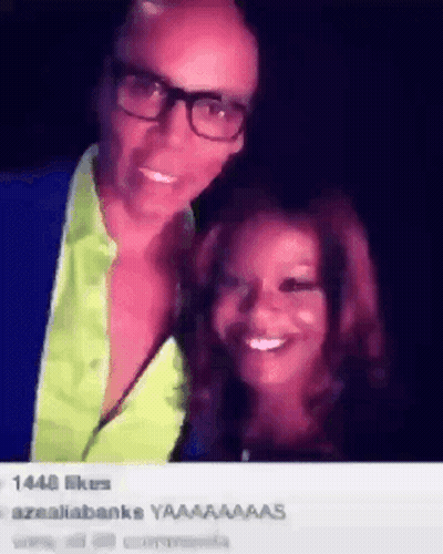 Man And Woman Posing With Glasses GIF