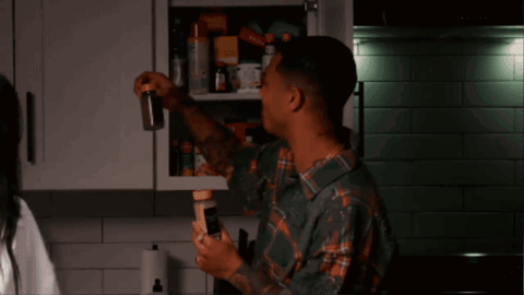 Man And Woman Preparing Food With Cutting Board Saying King GIF