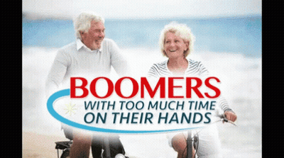Man And Woman Riding Bicycles On Beach GIF
