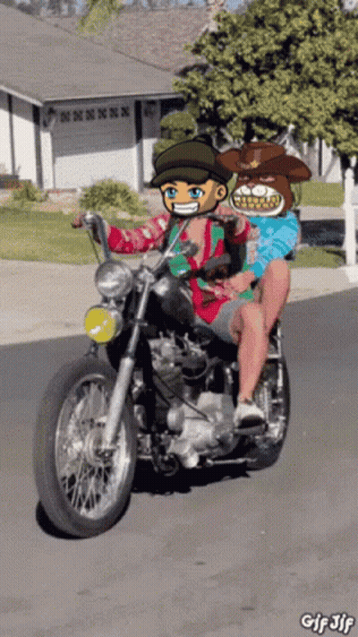 Man And Woman Riding Motorcycle Gif 3Lf GIF