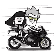 Man And Woman Riding Motorcycle Sticker