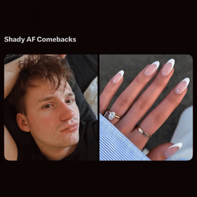 Man And Woman's Nails With Shady AF Comebacks GIF