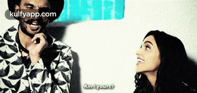 Man And Woman Saying Am I Yours GIF