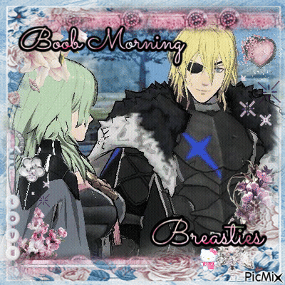 Man And Woman Saying Boob Morning GIF