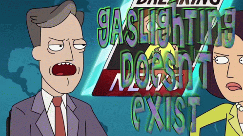 Man And Woman Saying Gaslighting Doesn't Exist GIF