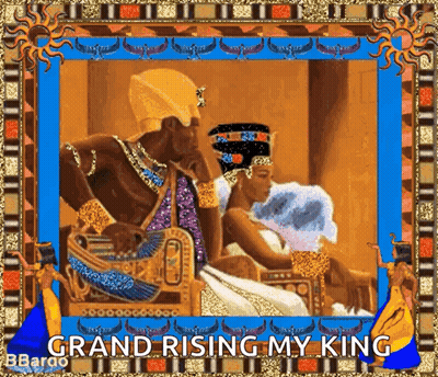 Man And Woman Saying Grand Rising My King GIF