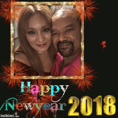Man And Woman Saying Happy New Year 2018 GIF