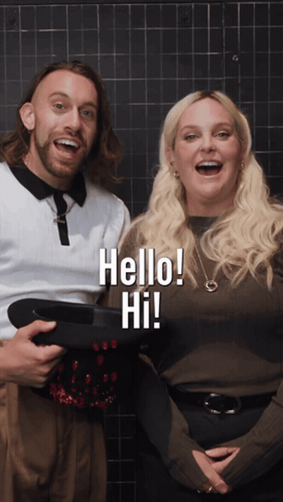 Man And Woman Saying Hello Hi GIF