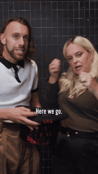 Man And Woman Saying Here We Go GIF