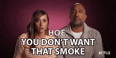 Man And Woman Saying Hoe You Don't Want That Smoke GIF