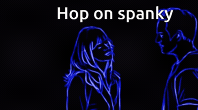 Man And Woman Saying Hop On Spanky GIF