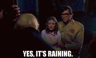 Man And Woman Saying It's Raining GIF