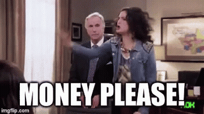 Man And Woman Saying Money Please GIF