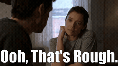 Man And Woman Saying Ooh That's Rough GIF