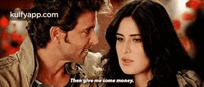 Man And Woman Saying Then Give Me Some Money GIF