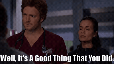 Man And Woman Saying Well It's A Good Thing That You Did GIF