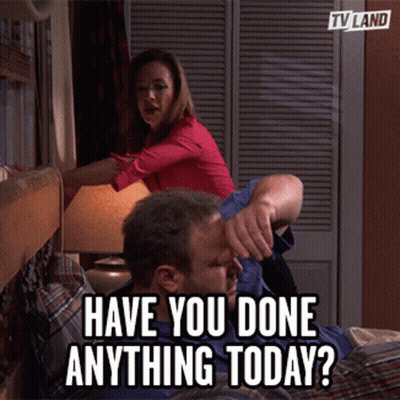 Man And Woman Saying What's Going On GIF