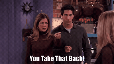 Man And Woman Saying You Take That Back GIF