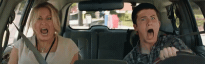 Man And Woman Screaming In Car GIF