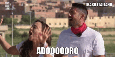 Man And Woman Screaming With Arms Up GIF