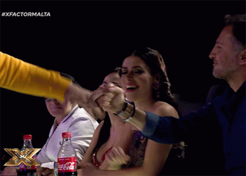 Man And Woman Shaking Hands By Coca Cola GIF