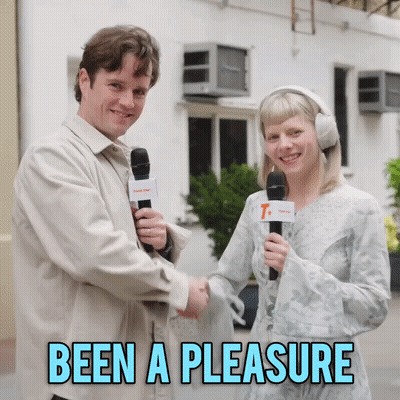 Man And Woman Shaking Hands Saying Been A Pleasure GIF