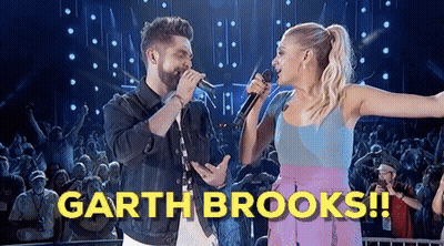 Man And Woman Singing Garth Brooks Crowd GIF