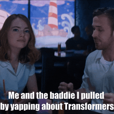 Man And Woman Sitting At Table Saying Me And The Baddie GIF