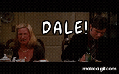 Man And Woman Sitting At Table With Dale GIF