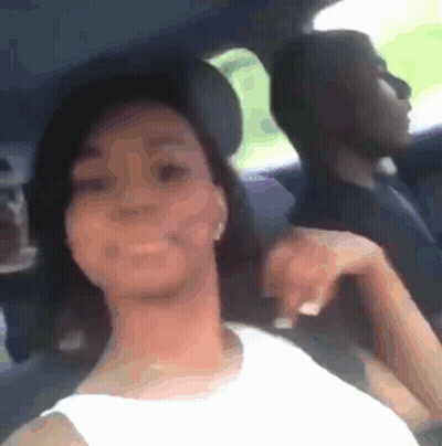 Man And Woman Sitting In Car Woman Smiling GIF