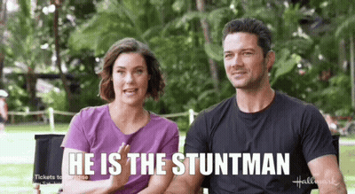 Man And Woman Sitting In Park Man Says He Is Stuntman GIF