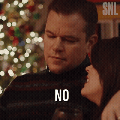 Man And Woman Sitting Man Saying No GIF