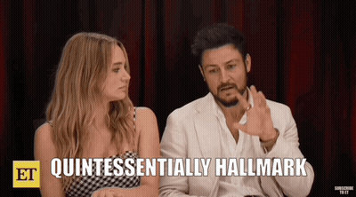 Man And Woman Sitting Together Quintessentially Hallmark GIF