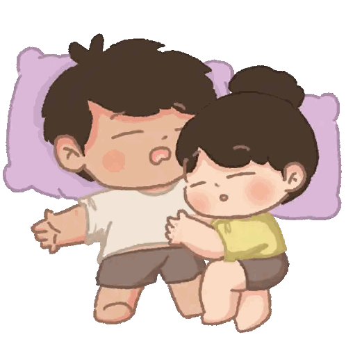 Man And Woman Sleeping Together Sticker