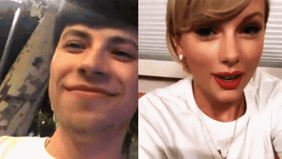 Man And Woman Smiling For Picture GIF