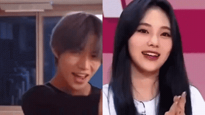 Man and Woman Smiling Together Woman Long Black Hair