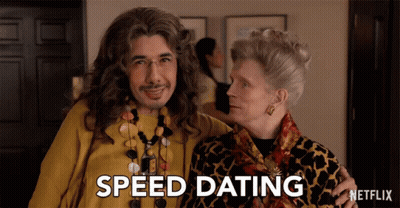 Man And Woman Speed Dating GIF