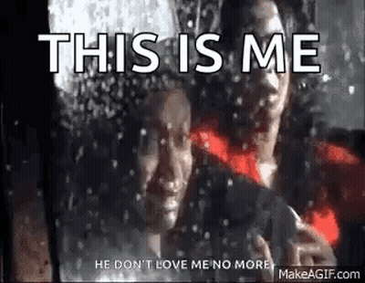 Man And Woman Standing By Snowfall Window GIF