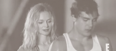 Man And Woman Standing In Black And White Photo GIF