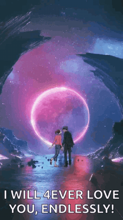 Man and Woman Standing in Front of Glowing Circle