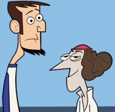Man And Woman Standing Looking At Each Other GIF