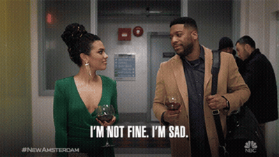 Man And Woman Standing Man Saying I'm Not Fine GIF