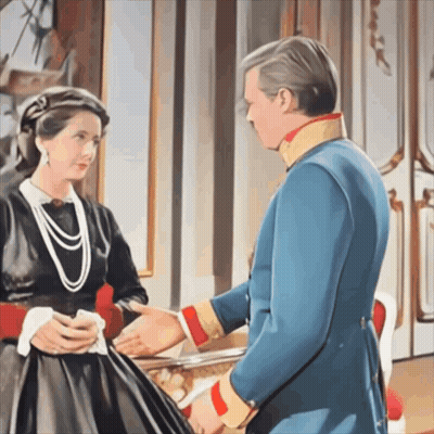 Man And Woman Standing Next To Each Other In Room GIF